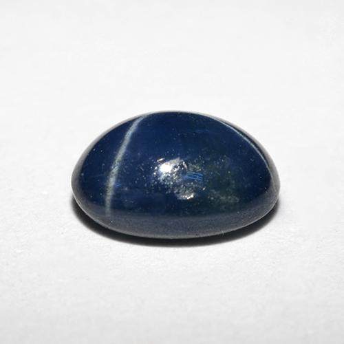 1.20캐럿 천연 딥 블루 스타 사파이어, 타원형 컷, 6.8×5 mm, 불투명체