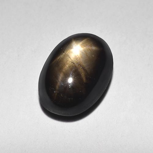 1.87캐럿 천연 검정색 스타 사파이어, 타원형 컷, 7.7×5.4 mm, 불투명체