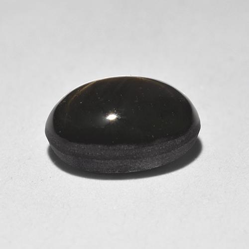 1.87캐럿 천연 검정색 스타 사파이어, 타원형 컷, 7.7×5.4 mm, 불투명체