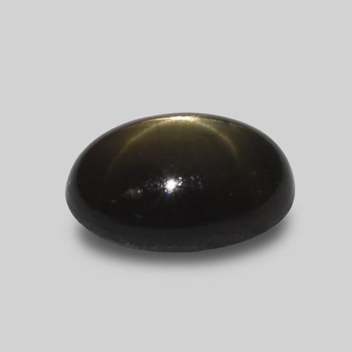 1.62캐럿 천연 검정색 스타 사파이어, 타원형 컷, 7.7×5.8 mm, 불투명체