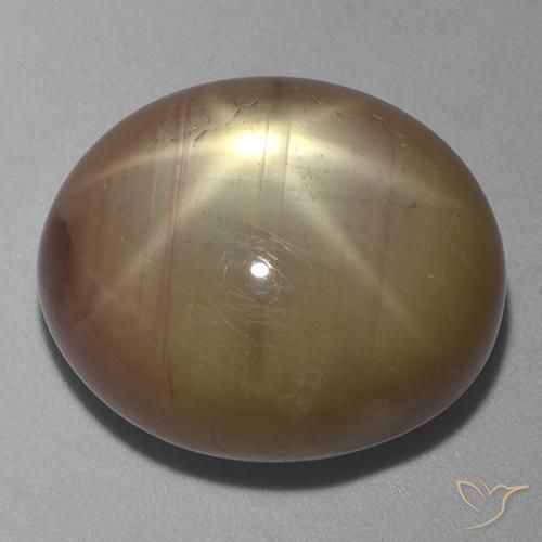 43.69ct 자연스러운 주황색 골드 스타 사파이어, 타원형, 불투명체