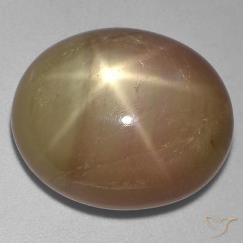 31.95ct 자연스러운 주황색 골드 스타 사파이어, 타원형, 불투명체