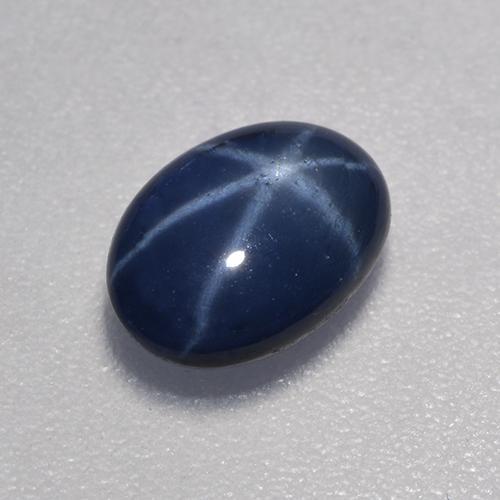 0.96캐럿 천연 블루 스타 사파이어, 타원형 컷, 6.8×5 mm, 투명한
