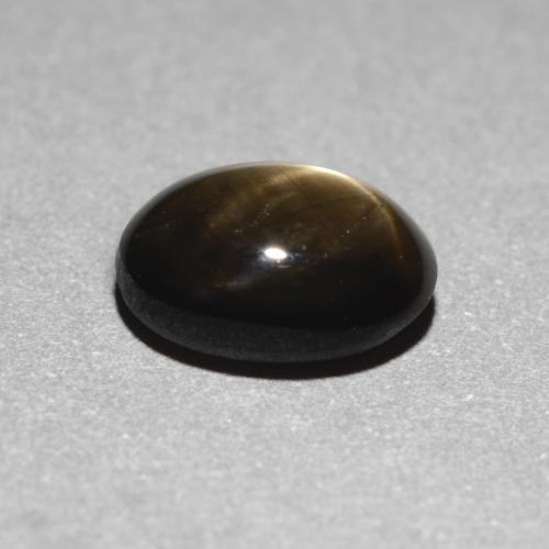 1.12캐럿 천연 검정색 스타 사파이어, 타원형 컷, 6.8×5.2 mm, 불투명체