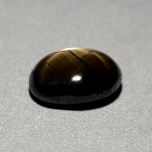 1.16캐럿 천연 검정색 스타 사파이어, 타원형 컷, 6.8×5.1 mm, 불투명체