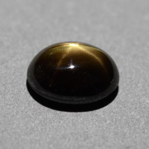 1.31캐럿 천연 검정색 스타 사파이어, 타원형 컷, 6.7×5.5 mm, 불투명체
