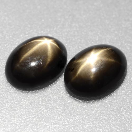 1.81캐럿 천연 검정색 스타 사파이어 보석, 타원형 컷, 6.8×5 mm, 불투명체