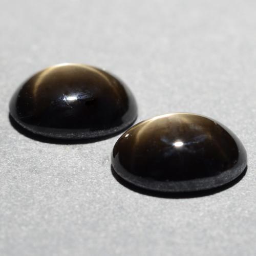 1.81캐럿 천연 검정색 스타 사파이어 보석, 타원형 컷, 6.8×5 mm, 불투명체