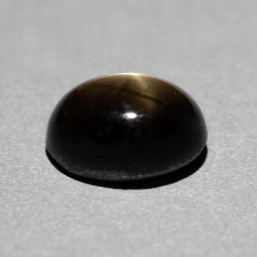 1.49캐럿 천연 검정색 스타 사파이어, 타원형 컷, 7×5.5 mm, 불투명체