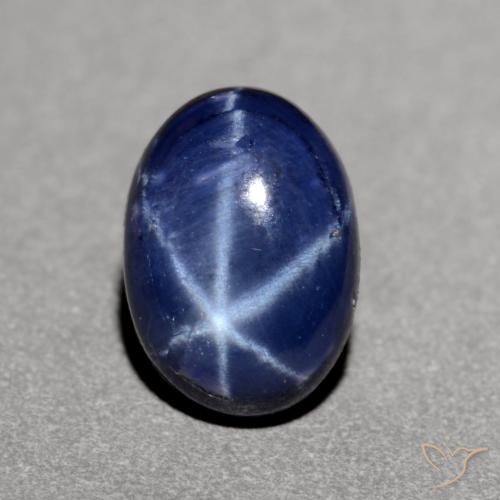 1.23ct 자연스러운 진한 파랑 스타 사파이어, 타원형, 불투명체