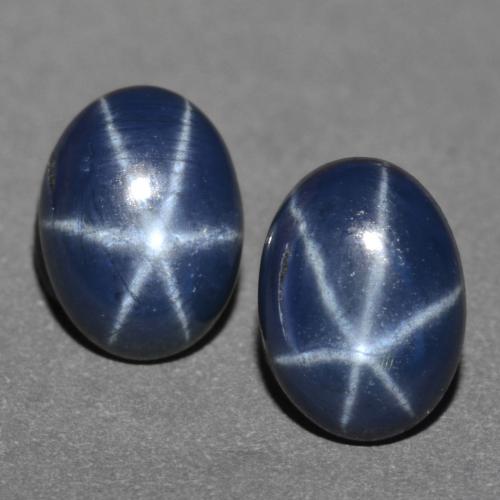 2.41캐럿 천연 다크 블루 스타 사파이어 보석, 타원형 컷, 7.2×5.2 mm, 불투명체