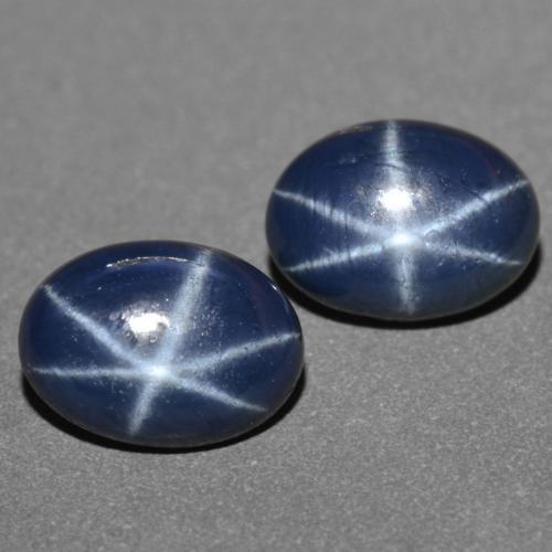 2.41캐럿 천연 다크 블루 스타 사파이어 보석, 타원형 컷, 7.2×5.2 mm, 불투명체