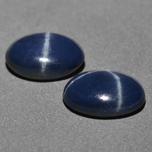 2.41캐럿 천연 다크 블루 스타 사파이어 보석, 타원형 컷, 7.2×5.2 mm, 불투명체