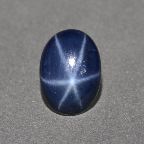 1.00캐럿 천연 트와일라잇 블루 스타 사파이어, 타원형 컷, 6.9×4.9 mm, 불투명체