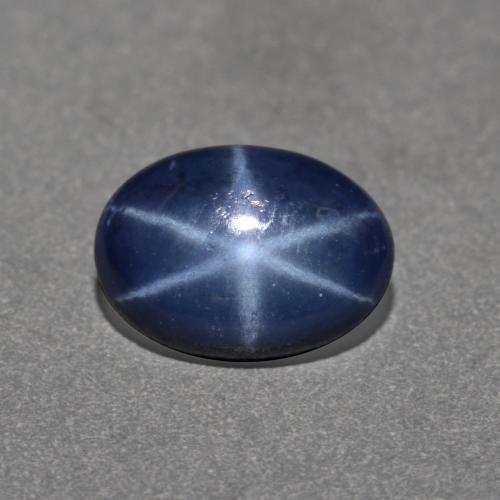 1.00캐럿 천연 트와일라잇 블루 스타 사파이어, 타원형 컷, 6.9×4.9 mm, 불투명체
