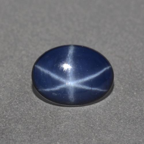 0.89캐럿 천연 네이비 블루 스타 사파이어, 타원형 컷, 6.6×5 mm, 불투명체