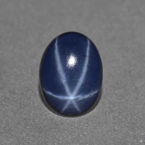 0.89캐럿 천연 네이비 블루 스타 사파이어, 타원형 컷, 6.6×5 mm, 불투명체