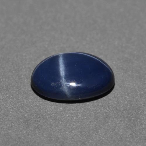 0.89캐럿 천연 네이비 블루 스타 사파이어, 타원형 컷, 6.6×5 mm, 불투명체