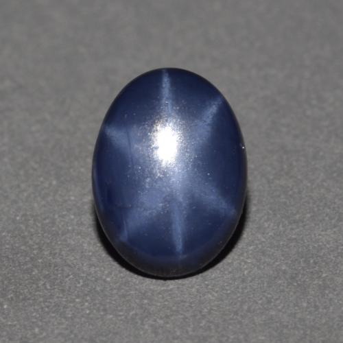 0.90캐럿 천연 트와일라잇 블루 스타 사파이어, 타원형 컷, 7×5.2 mm, 불투명체