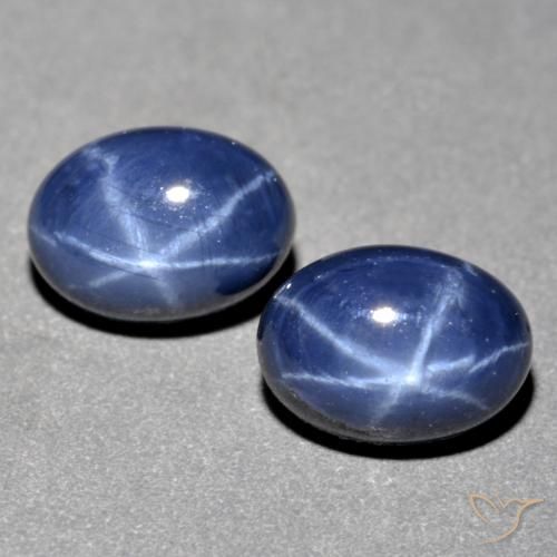 3.33캐럿 천연 네이비 블루 스타 사파이어 보석, 타원형 컷, 7.2×5.2 mm, 불투명체