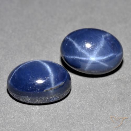 3.33캐럿 천연 네이비 블루 스타 사파이어 보석, 타원형 컷, 7.2×5.2 mm, 불투명체