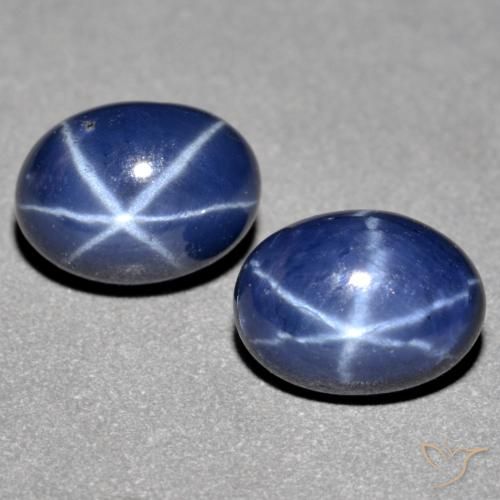 2.93캐럿 천연 네이비 블루 스타 사파이어 보석, 타원형 컷, 7×5.2 mm, 불투명체