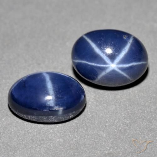 2.93캐럿 천연 네이비 블루 스타 사파이어 보석, 타원형 컷, 7×5.2 mm, 불투명체