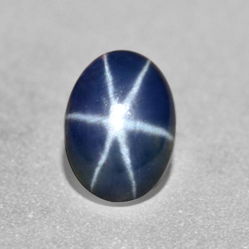 1.26캐럿 천연 트와일라잇 블루 스타 사파이어, 타원형 컷, 7×5 mm, 투명한