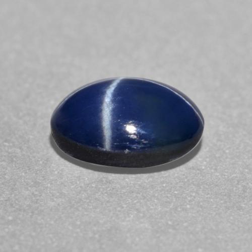 1.26캐럿 천연 트와일라잇 블루 스타 사파이어, 타원형 컷, 7×5 mm, 투명한