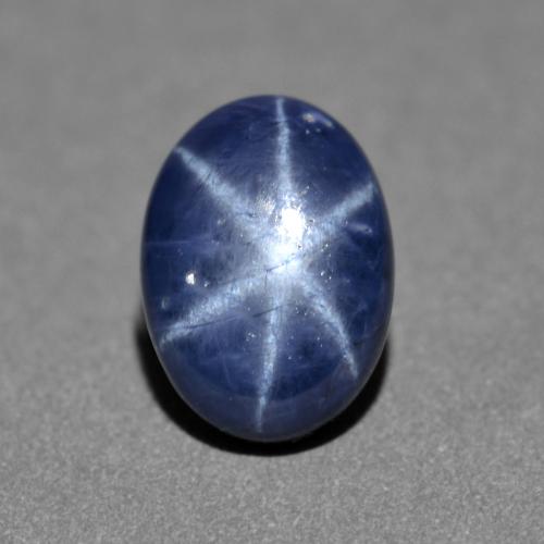 1.30캐럿 천연 네이비 블루 스타 사파이어, 타원형 컷, 7.1×5.2 mm, 불투명체