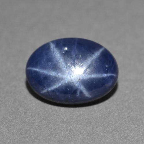 1.30캐럿 천연 네이비 블루 스타 사파이어, 타원형 컷, 7.1×5.2 mm, 불투명체