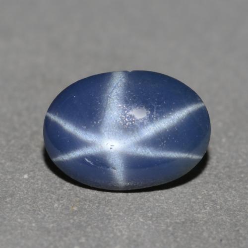 0.72캐럿 천연 트와일라잇 블루 스타 사파이어, 타원형 컷, 6.8×4.9 mm, 투명한