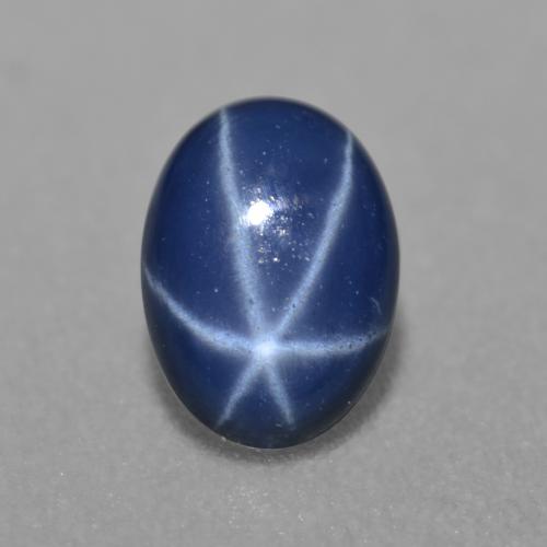 0.89캐럿 천연 네이비 블루 스타 사파이어, 타원형 컷, 6.9×5 mm, 투명한