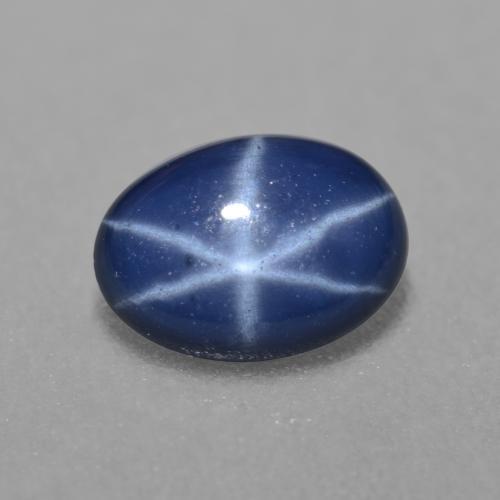 0.89캐럿 천연 네이비 블루 스타 사파이어, 타원형 컷, 6.9×5 mm, 투명한