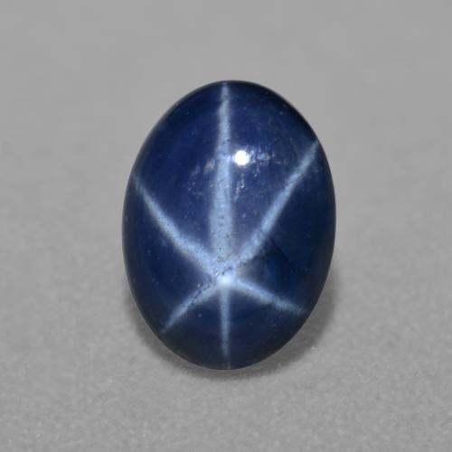 0.84캐럿 천연 다크 블루 스타 사파이어, 타원형 컷, 6.8×5 mm, 투명한