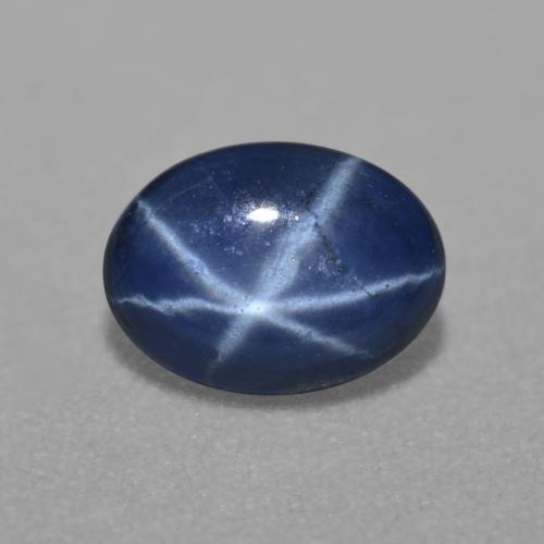 0.84캐럿 천연 다크 블루 스타 사파이어, 타원형 컷, 6.8×5 mm, 투명한
