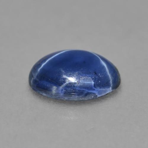 0.99캐럿 천연 다크 블루 스타 사파이어, 타원형 컷, 6.9×5.2 mm, 불투명체
