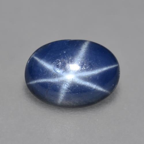 1.16캐럿 천연 딥 블루 스타 사파이어, 타원형 컷, 7.1×5.1 mm, 투명한