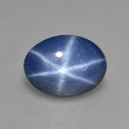 0.88캐럿 천연 네이비 블루 스타 사파이어, 타원형 컷, 6.9×5.2 mm, 투명한