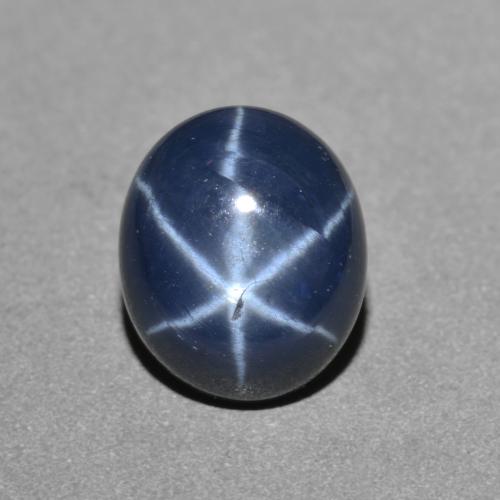 2.87캐럿 천연 딥 네이비 블루 스타 사파이어, 타원형 컷, 9×7.5 mm, 불투명체