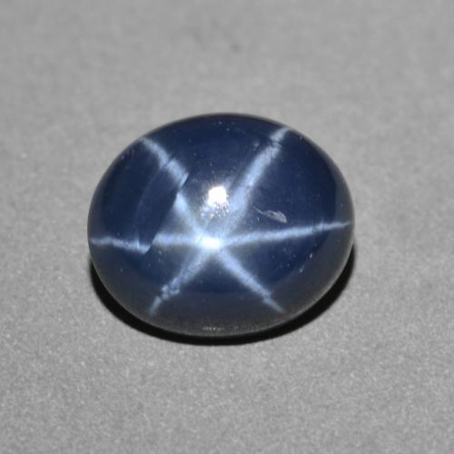 2.87캐럿 천연 딥 네이비 블루 스타 사파이어, 타원형 컷, 9×7.5 mm, 불투명체
