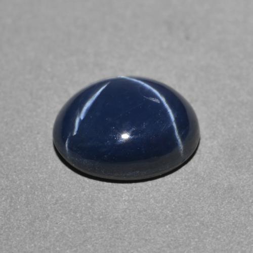 2.87캐럿 천연 딥 네이비 블루 스타 사파이어, 타원형 컷, 9×7.5 mm, 불투명체