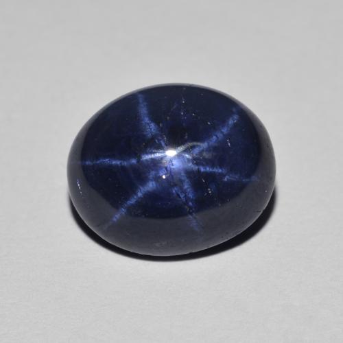 3.93캐럿 천연 네이비 블루 스타 사파이어, 타원형 컷, 9.9×8.1 mm, 불투명체