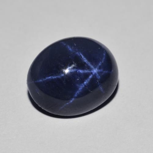 3.93캐럿 천연 네이비 블루 스타 사파이어, 타원형 컷, 9.9×8.1 mm, 불투명체