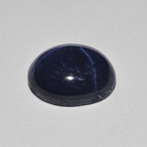 3.93캐럿 천연 네이비 블루 스타 사파이어, 타원형 컷, 9.9×8.1 mm, 불투명체