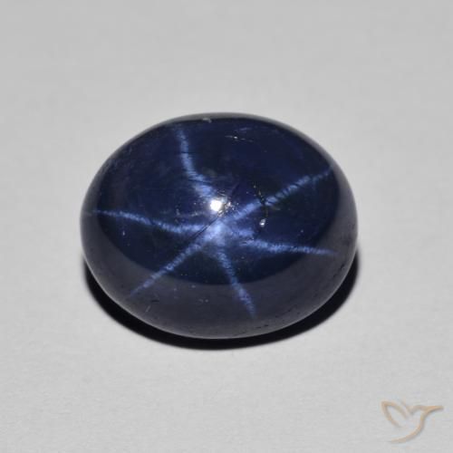 4.40ct 자연스러운 네이비 블루 스타 사파이어, 타원형, 불투명체