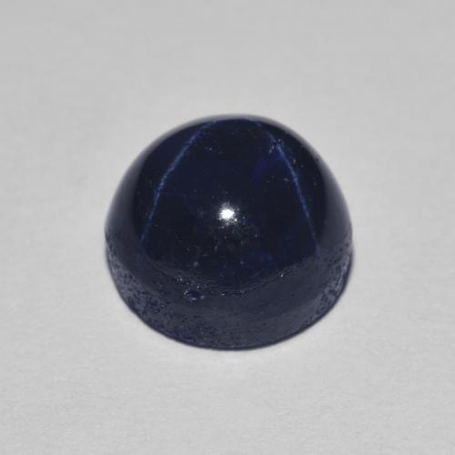 3.02캐럿 천연 네이비 블루 스타 사파이어, 라운드 컷, 7.36 mm, 불투명체