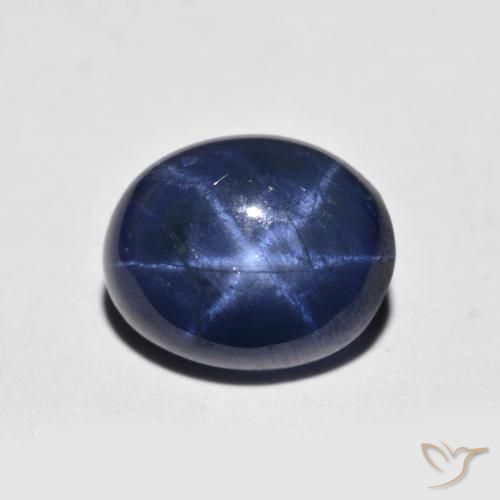 2.70캐럿 천연 네이비 블루 스타 사파이어, 타원형 컷, 8.6×6.9 mm, 불투명체