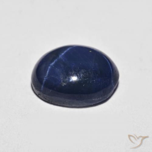 2.70캐럿 천연 네이비 블루 스타 사파이어, 타원형 컷, 8.6×6.9 mm, 불투명체
