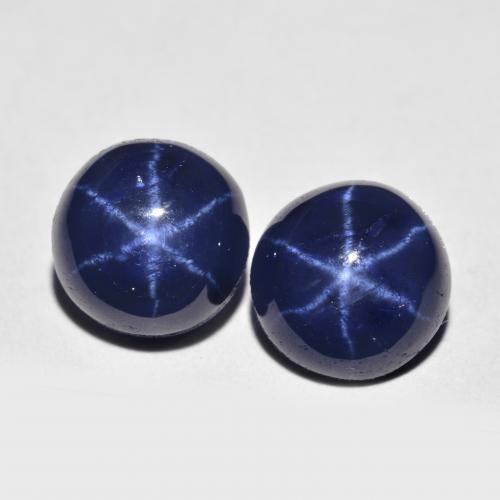 5.04캐럿 천연 네이비 블루 스타 사파이어 보석, 라운드 컷, 7.19 mm, 불투명체
